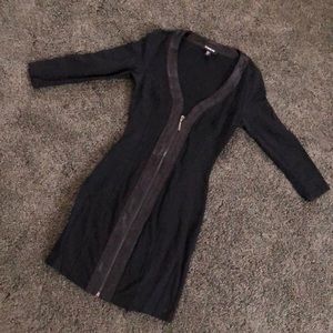Black zip up mini dress